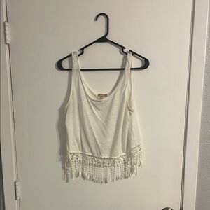 Takara White Sleeveless Embellished Crop Top